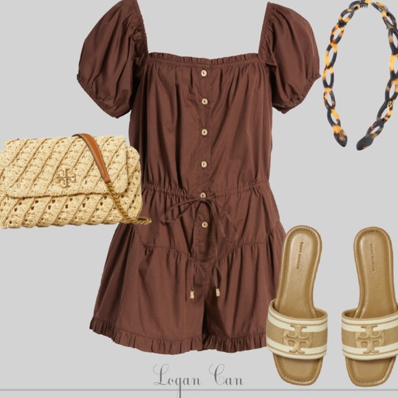 Free People Pants - Free People A Sight For Sore Eyes Romper 🤎Beach | Summer - Size Medium